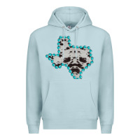 Blue Mist Texas Map Cowhide Turquoise Gemstone Premium Hoodie - Bettercallsaul