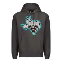 Smoke Texas Map Cowhide Turquoise Gemstone Premium Hoodie - Bettercallsaul