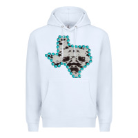 White Texas Map Cowhide Turquoise Gemstone Premium Hoodie - Bettercallsaul