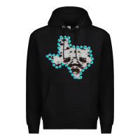 Black Texas Map Cowhide Turquoise Gemstone Premium Hoodie - Bettercallsaul