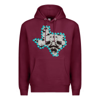 Burgundy Texas Map Cowhide Turquoise Gemstone Premium Hoodie - Bettercallsaul
