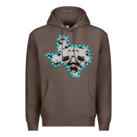 Coffee Texas Map Cowhide Turquoise Gemstone Premium Hoodie - Bettercallsaul