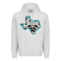 Dove Grey Texas Map Cowhide Turquoise Gemstone Premium Hoodie - Bettercallsaul