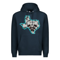 Navy Texas Map Cowhide Turquoise Gemstone Premium Hoodie - Bettercallsaul