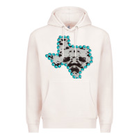 Pale Pink Texas Map Cowhide Turquoise Gemstone Premium Hoodie - Bettercallsaul