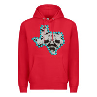 Red Texas Map Cowhide Turquoise Gemstone Premium Hoodie - Bettercallsaul