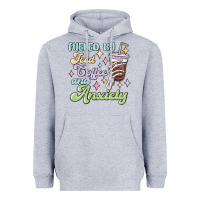 Heather Grey fueled by iced coffee and anxiety Heavyweight Hoodie - MaliasSmallBusiness