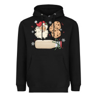 Black custom milk and cookies with santa Heavyweight Hoodie - MaliasSmallBusiness