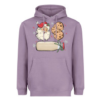 Lavender custom milk and cookies with santa Heavyweight Hoodie - MaliasSmallBusiness