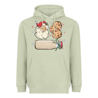 Matcha custom milk and cookies with santa Heavyweight Hoodie - MaliasSmallBusiness