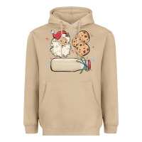 Mushroom custom milk and cookies with santa Heavyweight Hoodie - MaliasSmallBusiness