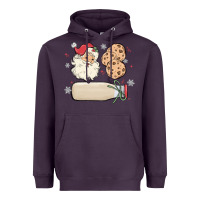 Plum custom milk and cookies with santa Heavyweight Hoodie - MaliasSmallBusiness