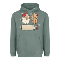 Sage custom milk and cookies with santa Heavyweight Hoodie - MaliasSmallBusiness