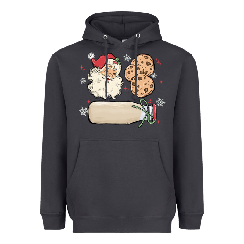 Custom Milk And Cookies With Santa Heavyweight Hoodie by MaliasSmallBusiness | Teevron