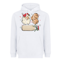 White custom milk and cookies with santa Heavyweight Hoodie - MaliasSmallBusiness