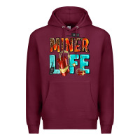 Burgundy miner life Premium Hoodie - AdoDesignShop