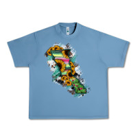 Pebble Blue Baja California State Of Mexico Map Urban Heavy Tee - RanaPortraitStore
