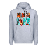 Heather Grey miner life Premium Hoodie - AdoDesignShop