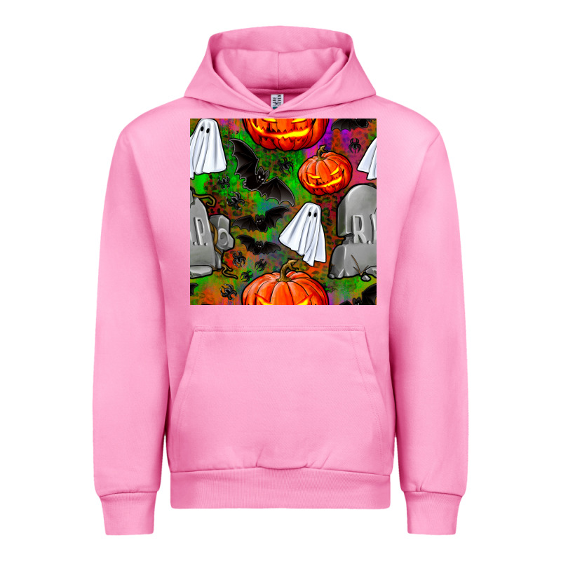 Halloween Ghost And Headstone Seamless Pattern Urban Hoodie by BundleAndBundleShop | Teevron