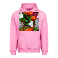 Fuchsia Pink halloween ghost and headstone seamless pattern Urban Hoodie - BundleAndBundleShop