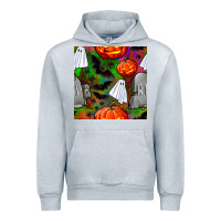 Heather Grey halloween ghost and headstone seamless pattern Urban Hoodie - BundleAndBundleShop