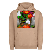 Pigment Burro halloween ghost and headstone seamless pattern Urban Hoodie - BundleAndBundleShop