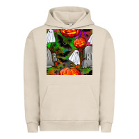 Pigment French Oak halloween ghost and headstone seamless pattern Urban Hoodie - BundleAndBundleShop