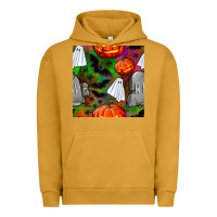 Pigment Peanut Butter halloween ghost and headstone seamless pattern Urban Hoodie - BundleAndBundleShop