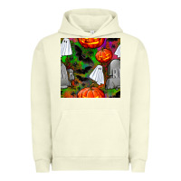 Pigment Pistachio halloween ghost and headstone seamless pattern Urban Hoodie - BundleAndBundleShop