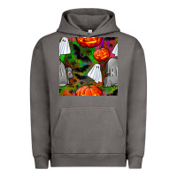 Pigment Tornado halloween ghost and headstone seamless pattern Urban Hoodie - BundleAndBundleShop