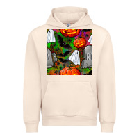 Sandshell halloween ghost and headstone seamless pattern Urban Hoodie - BundleAndBundleShop