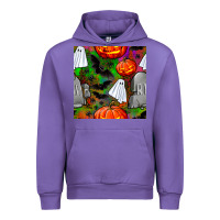 Tulip halloween ghost and headstone seamless pattern Urban Hoodie - BundleAndBundleShop
