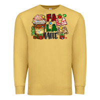 Antique Gold fa la la la latte Premium Sweatshirt - Zillion Design Studio