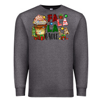 Charcoal Heather fa la la la latte Premium Sweatshirt - Zillion Design Studio