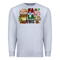 Heather Grey fa la la la latte Premium Sweatshirt - Zillion Design Studio