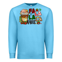 Ocean Blue fa la la la latte Premium Sweatshirt - Zillion Design Studio