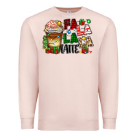 Pale Pink fa la la la latte Premium Sweatshirt - Zillion Design Studio