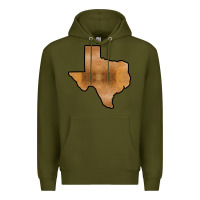Army Green Texas Map Western Horsehide Pattern Premium Hoodie - Bettercallsaul