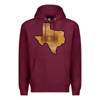 Burgundy Texas Map Western Horsehide Pattern Premium Hoodie - Bettercallsaul