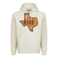 Oatmeal Heather Texas Map Western Horsehide Pattern Premium Hoodie - Bettercallsaul