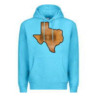 Ocean Blue Texas Map Western Horsehide Pattern Premium Hoodie - Bettercallsaul