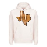Pale Pink Texas Map Western Horsehide Pattern Premium Hoodie - Bettercallsaul