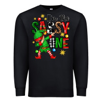 Black im the sassy one elf Premium Sweatshirt - Zillion Design Studio