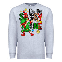Heather Grey im the sassy one elf Premium Sweatshirt - Zillion Design Studio