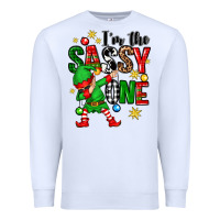 White im the sassy one elf Premium Sweatshirt - Zillion Design Studio