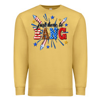 Antique Gold just here to bang Premium Sweatshirt - texasbilliewilder