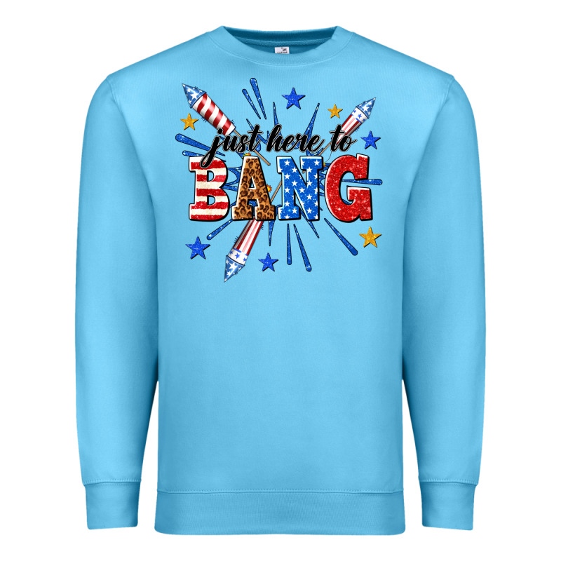 Just Here To Bang Premium Sweatshirt by texasbilliewilder | Teevron