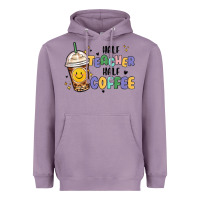 Lavender half teacher half coffee Heavyweight Hoodie - MaliasSmallBusiness