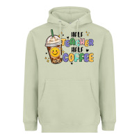 Matcha half teacher half coffee Heavyweight Hoodie - MaliasSmallBusiness