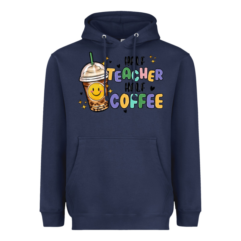 Half Teacher Half Coffee Heavyweight Hoodie by MaliasSmallBusiness | Teevron
